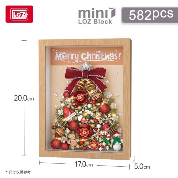 Christmas Tree Photo Frame Building Blocks – Mini Particle 3D Light-Up Brick Art, DIY Holiday Decor & Gift for Kids & Adults