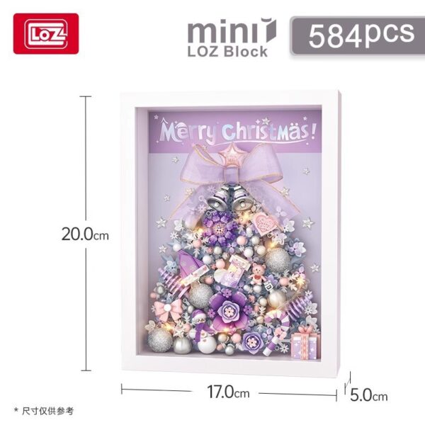 Christmas Tree Photo Frame Building Blocks – Mini Particle 3D Light-Up Brick Art, DIY Holiday Decor & Gift for Kids & Adults - Image 2