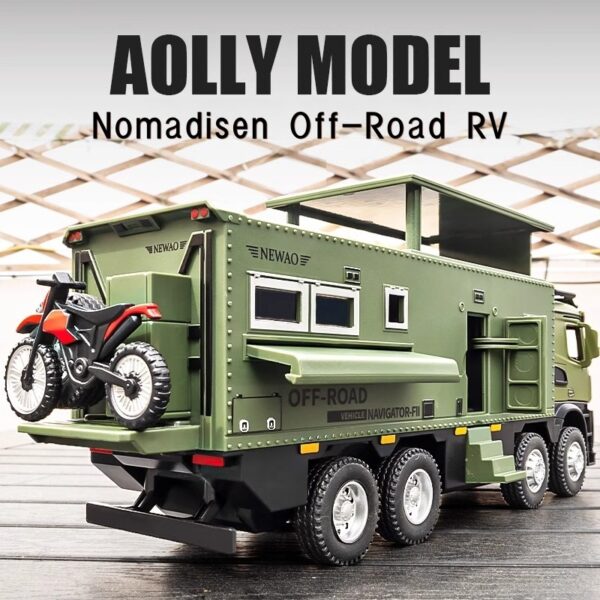 Nomadisen Alloy Off-Road RV Model – 1:24 Scale Die-Cast 4x4 Camper Van, Collectible Metal Toy Car for Boys, Realistic Adventure Vehicle Replica - Image 2