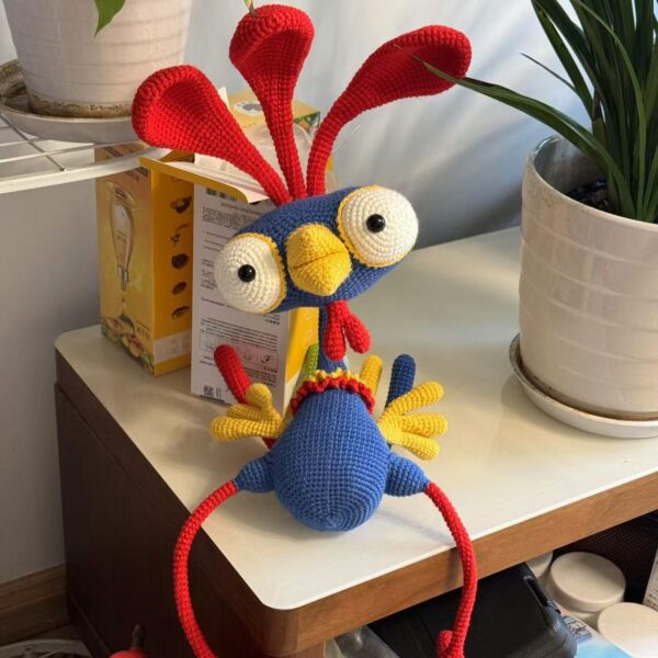 DIY Ugly-Cute Crochet Chicken Kit - Funny Big-Eyed Yarn Doll Making Set, Handmade Plush Toy Materials for Kids/Adults 2-in-1 Bundle