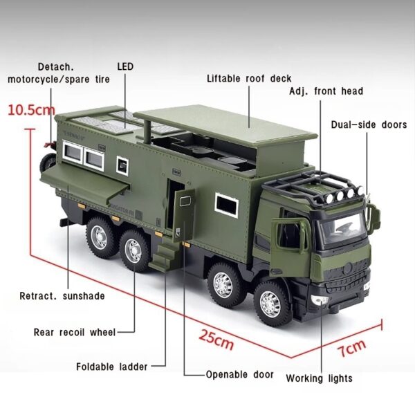 Nomadisen Alloy Off-Road RV Model – 1:24 Scale Die-Cast 4x4 Camper Van, Collectible Metal Toy Car for Boys, Realistic Adventure Vehicle Replica - Image 5